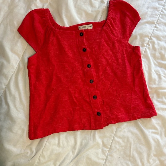 Madewell Texture & Thread Cap Sleeve Button Down Blouse - Picture 3 of 8